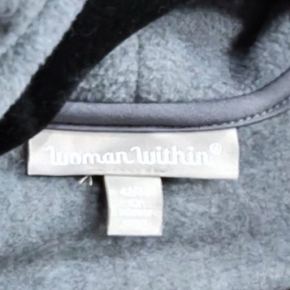 Woman Within Gray Fleece Open Front Cardigan size 6X Plus - Picture 2 of 12